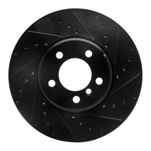 Land Rover Range Rover Brake Rotor (1) - Front Right - R1 Concepts - Drilled & Slotted - Black - `03-`05